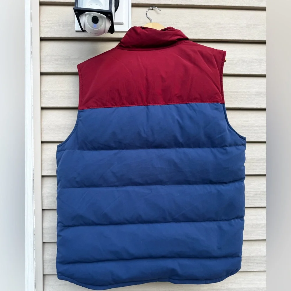 Patagonia Reversible Bivy Puffer Down Vest blue and red jacket
